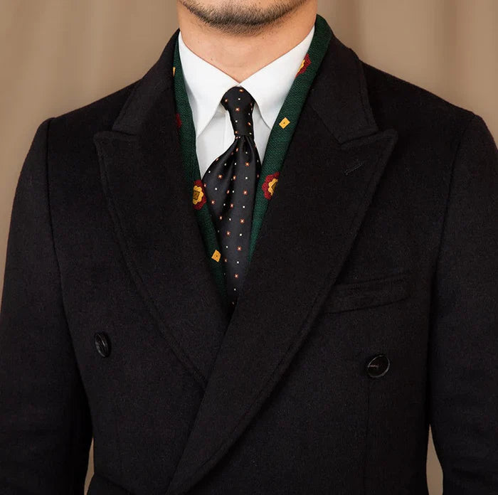 Kingsman Black Double Breasted Over Coat by Italian Vega® (Winter Special)