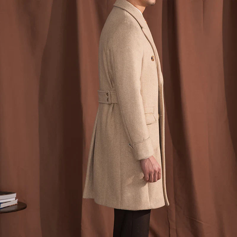 Kingsman Beige Double Breasted Over Coat by Italian Vega® (Winter Special)