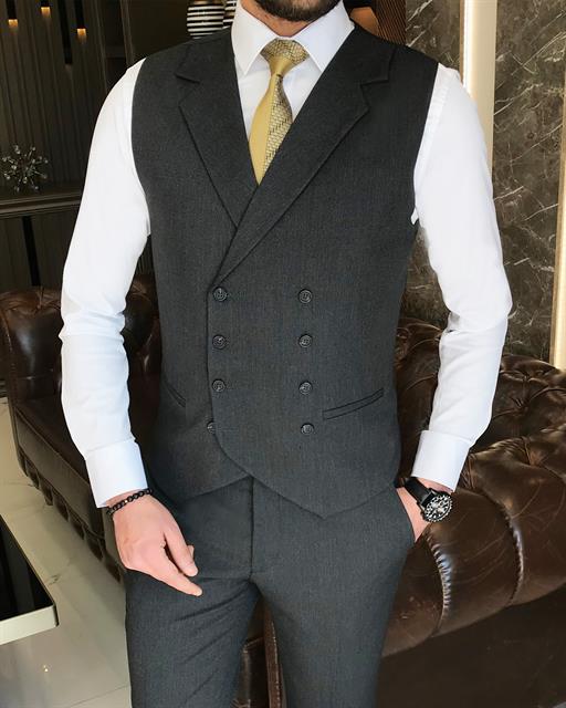 ITALIAN FIT MEN'S ANTHRACITE SUIT BY ITALIAN VEGA® (3-Piece)