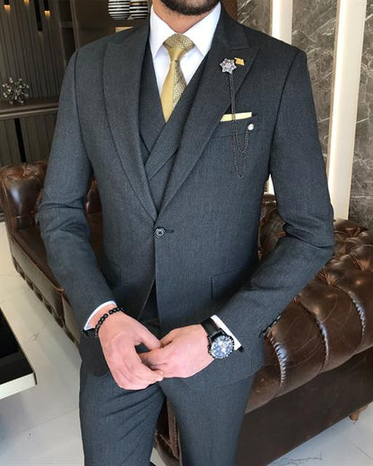 ITALIAN FIT MEN'S ANTHRACITE SUIT BY ITALIAN VEGA® (3-Piece)