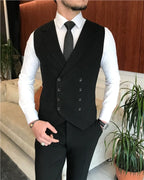 Italian Fit Men's Jade Black Suit by ITALIAN VEGA® ( James Bond Edition) (3-Piece)