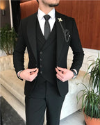 Italian Fit Men's Jade Black Suit by ITALIAN VEGA® ( James Bond Edition) (3-Piece)