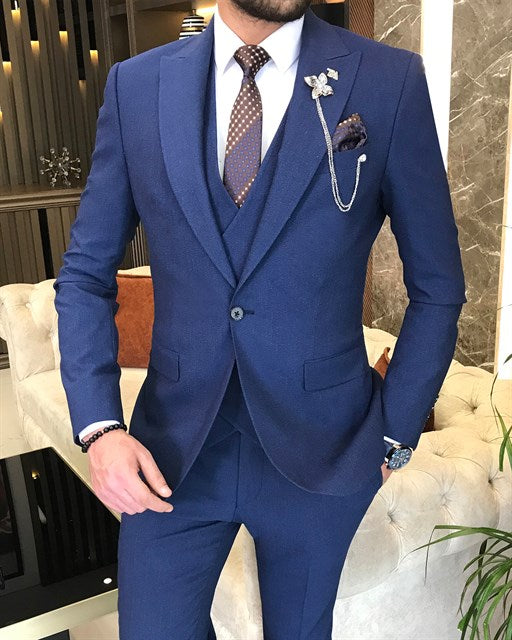 ITALIAN FIT MEN'S BLUE SUIT BY ITALIAN VEGA® (3-Piece)