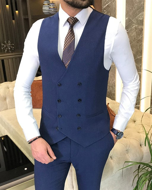 ITALIAN FIT MEN'S BLUE SUIT BY ITALIAN VEGA® (3-Piece)