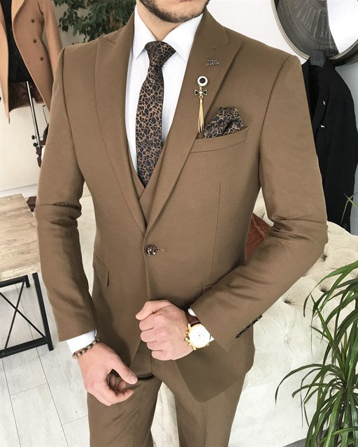 ITALIAN FIT MEN'S BROWN SUIT BY ITALIAN VEGA®