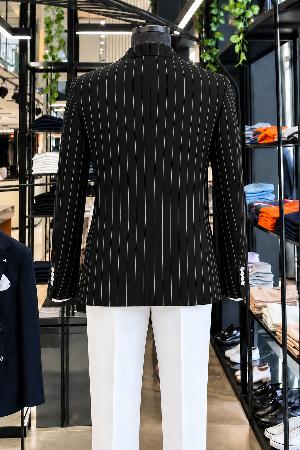 Black Striped Double Breasted Blazer by Italian Vega (Special Edition)