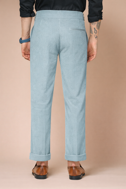 Sage Green Corduroy Classic Buckle Gurkha Pants | Boot Cut Fit by ITALIAN VEGA®