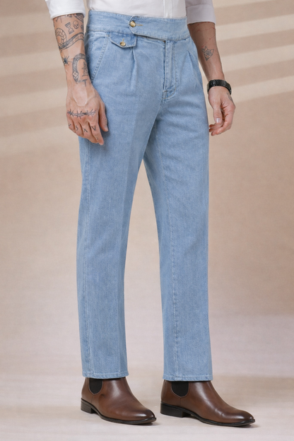 Sky Denim Signature Flap Gurkha Trouser Pants | Boot Cut Fit by Italian Vega®