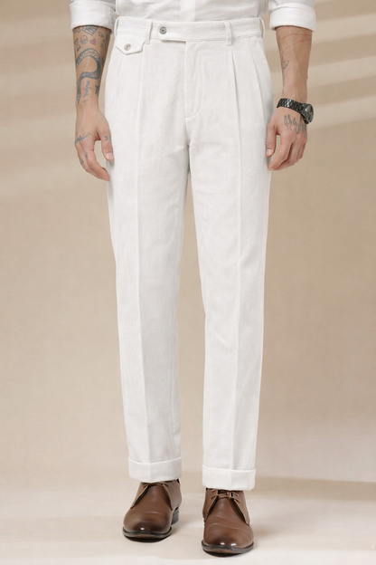 Snow White Corduroy Signature Flap Gurkha Pants | Boot Cut Fit by ITALIAN VEGA®