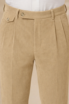 Khakhi Corduroy Signature Flap Gurkha Pants | Boot Cut Fit by ITALIAN VEGA®