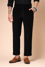 Black Corduroy Classic Buckle Gurkha Pants | Boot Cut Fit by ITALIAN VEGA®