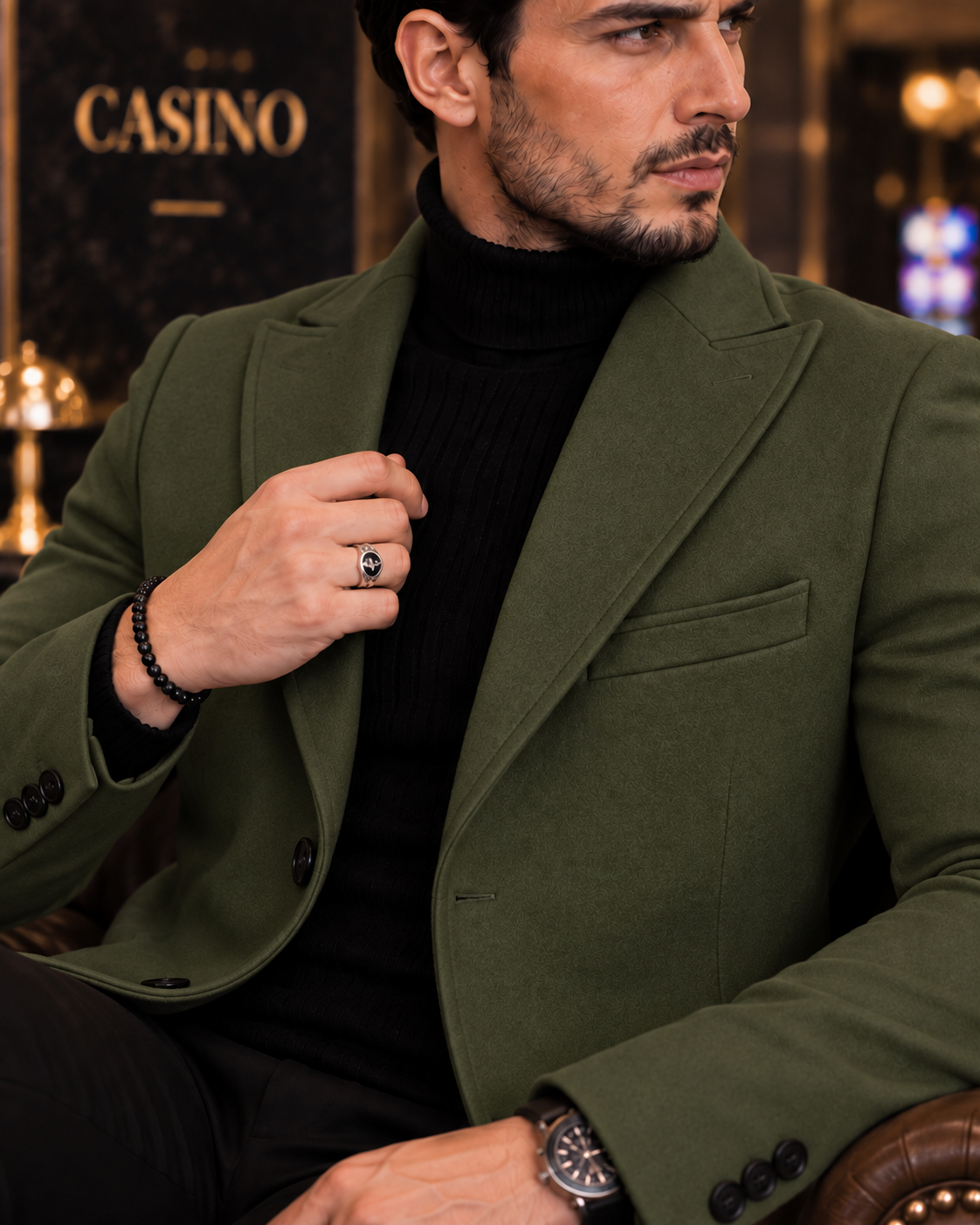 Charleston Dark Green Wool Blend Over Coat by Italian Vega® (Winter Special)