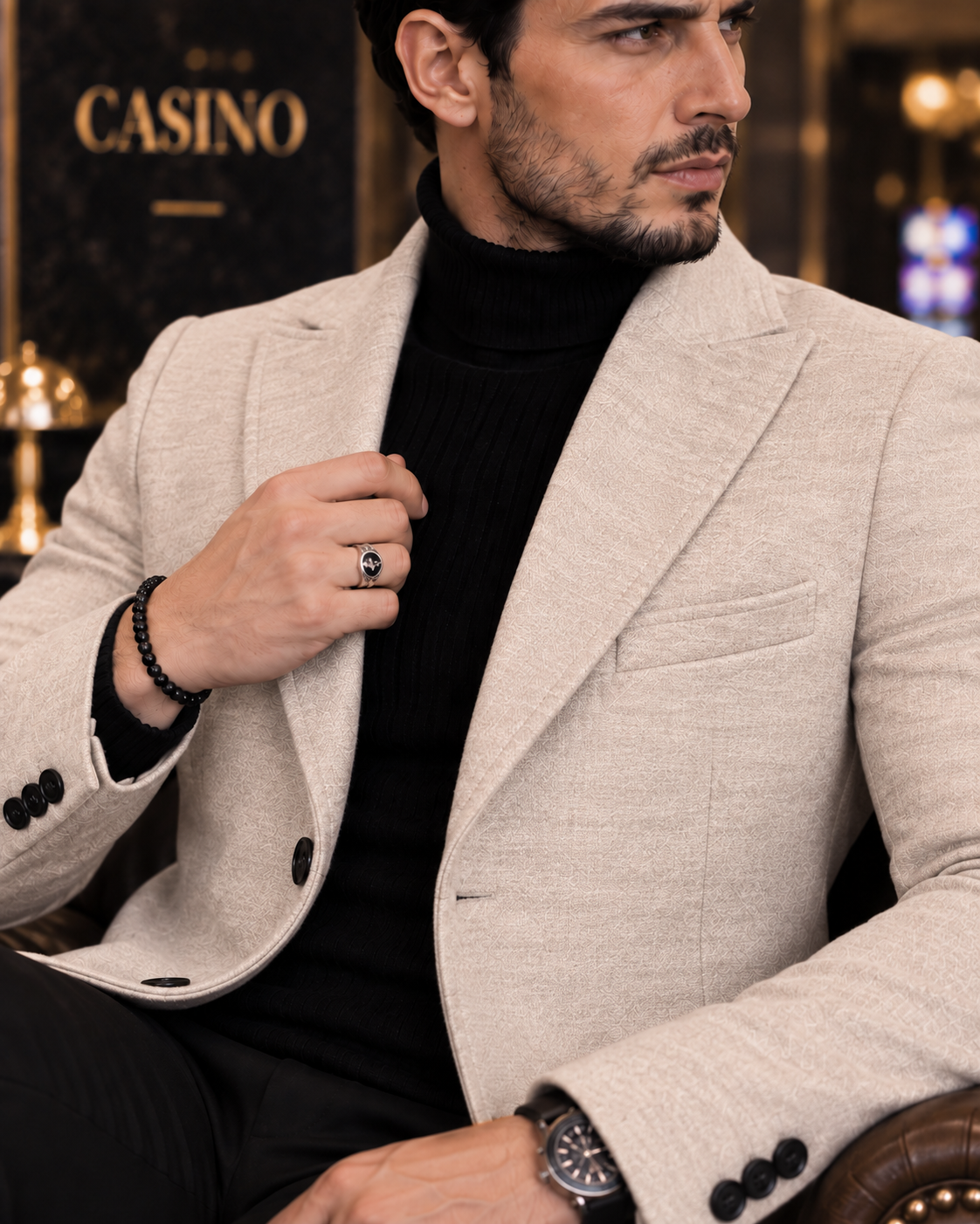 Charleston Beige Wool Blend Over Coat by Italian Vega® (Winter Special)
