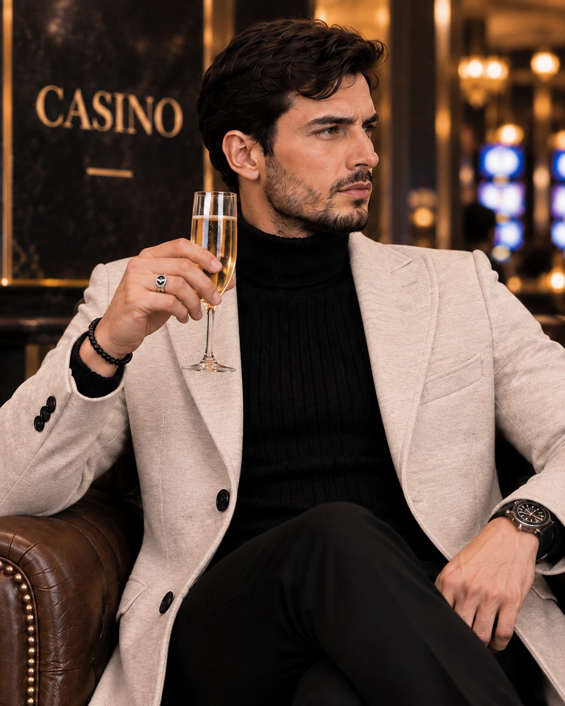 Charleston Beige Wool Blend Over Coat by Italian Vega® (Winter Special)