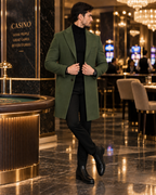 Charleston Dark Green Wool Blend Over Coat by Italian Vega® (Winter Special)
