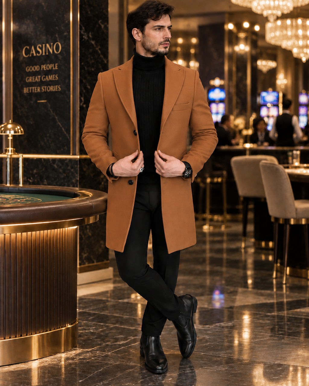 Charleston Tan Wool Blend Over Coat by Italian Vega® (Winter Special)