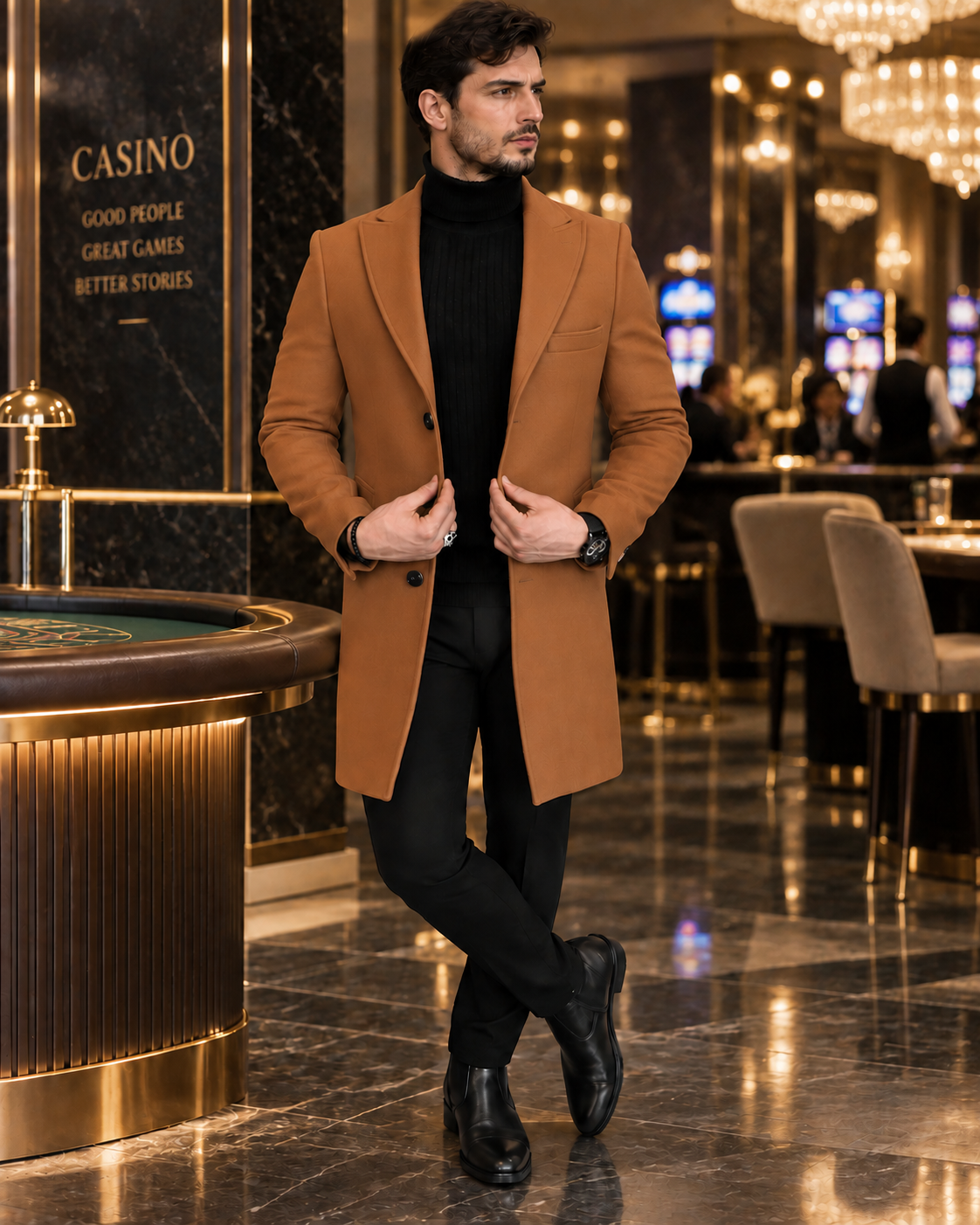 Charleston Tan Wool Blend Over Coat by Italian Vega® (Winter Special)