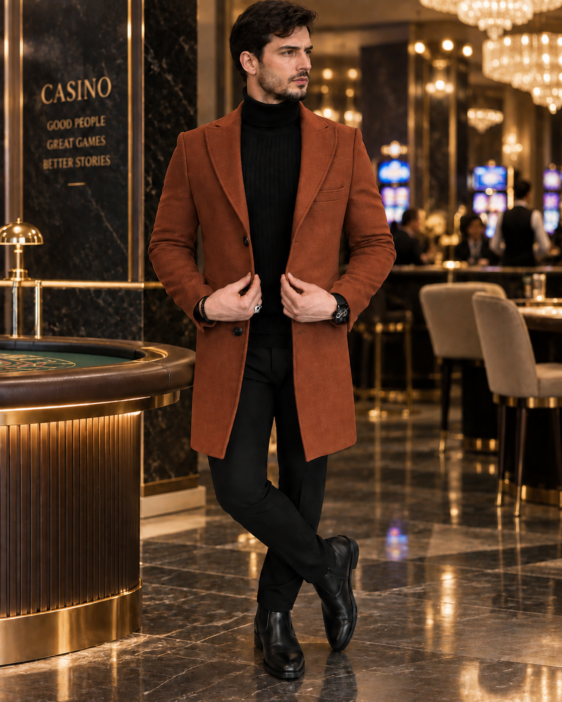 Kingsman Tan Double Breasted OverCoat by Italian Vega® (Winter Special)