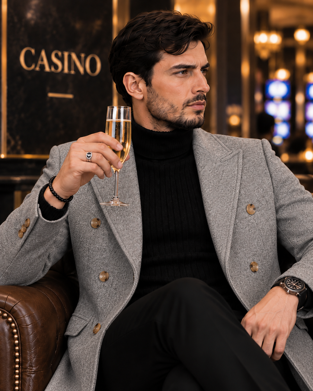Kingsman Grey Double Breasted Over Coat by Italian Vega® (Winter Special)