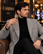 Kingsman Grey Double Breasted Over Coat by Italian Vega® (Winter Special)
