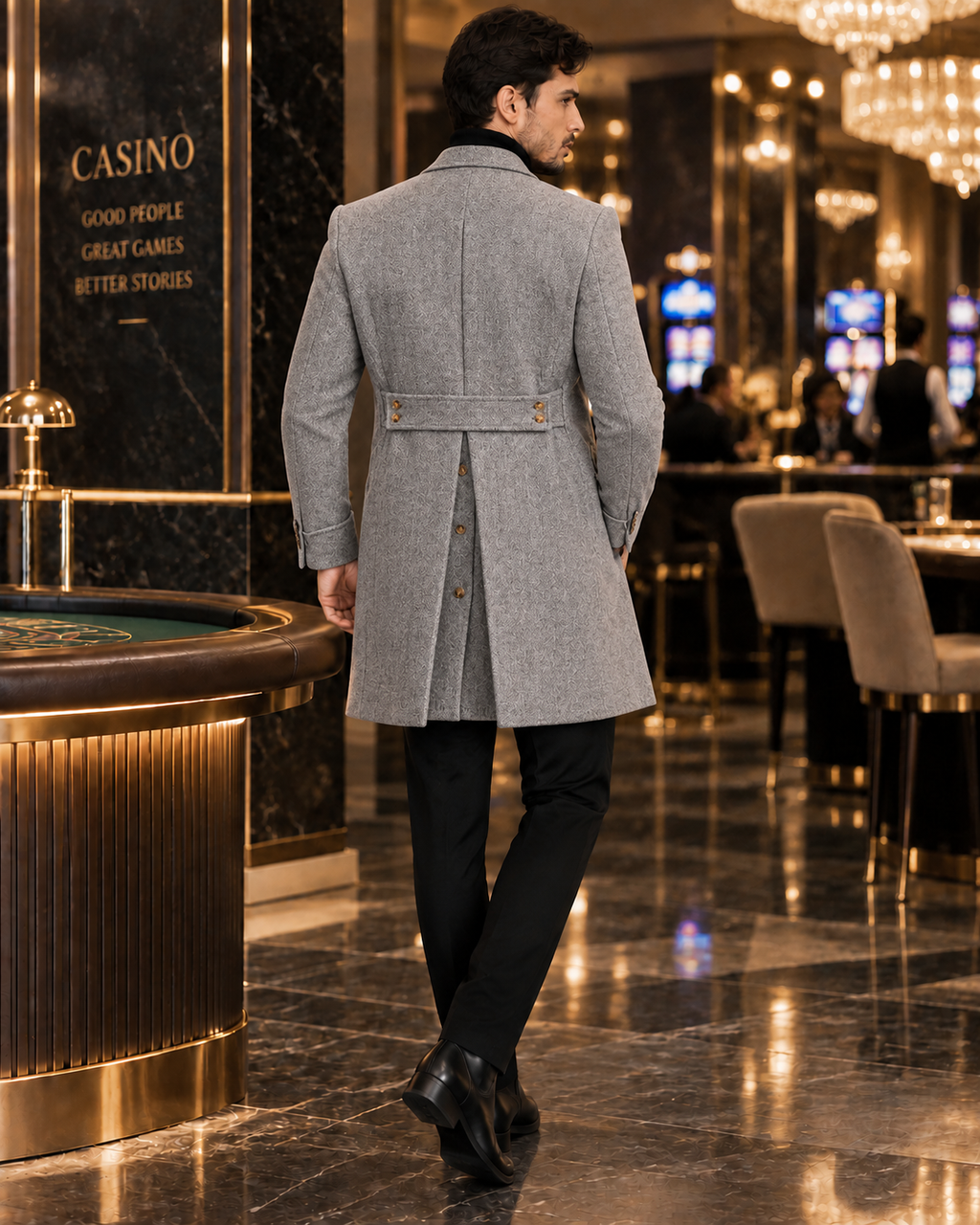 Kingsman Grey Double Breasted Over Coat by Italian Vega® (Winter Special)