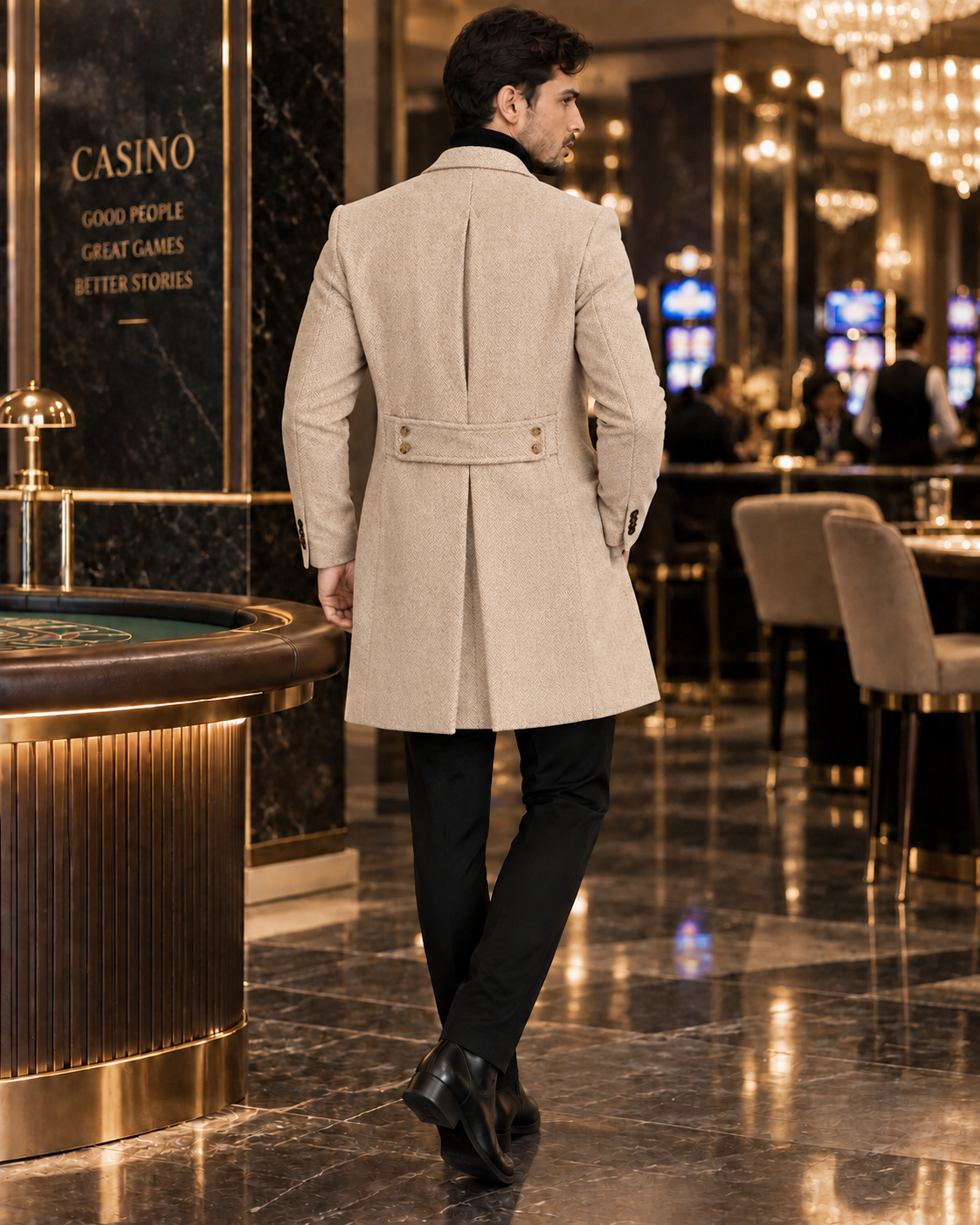Kingsman Beige Double Breasted Over Coat by Italian Vega® (Winter Special)