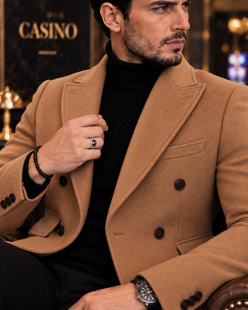 Kingsman Brown Double Breasted Over Coat by Italian Vega® (Winter Special)