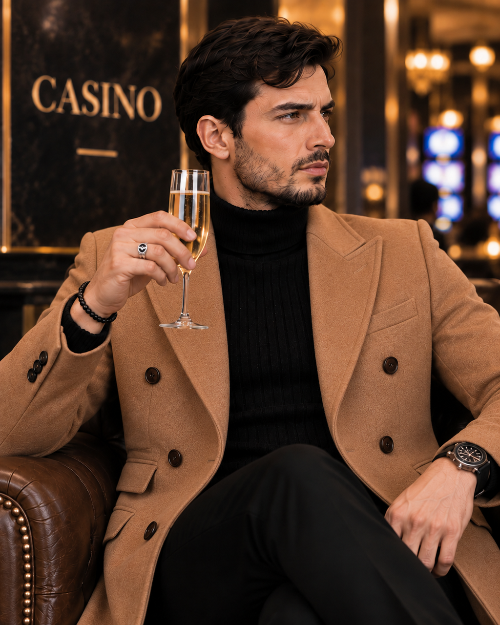 Kingsman Brown Double Breasted Over Coat by Italian Vega® (Winter Special)