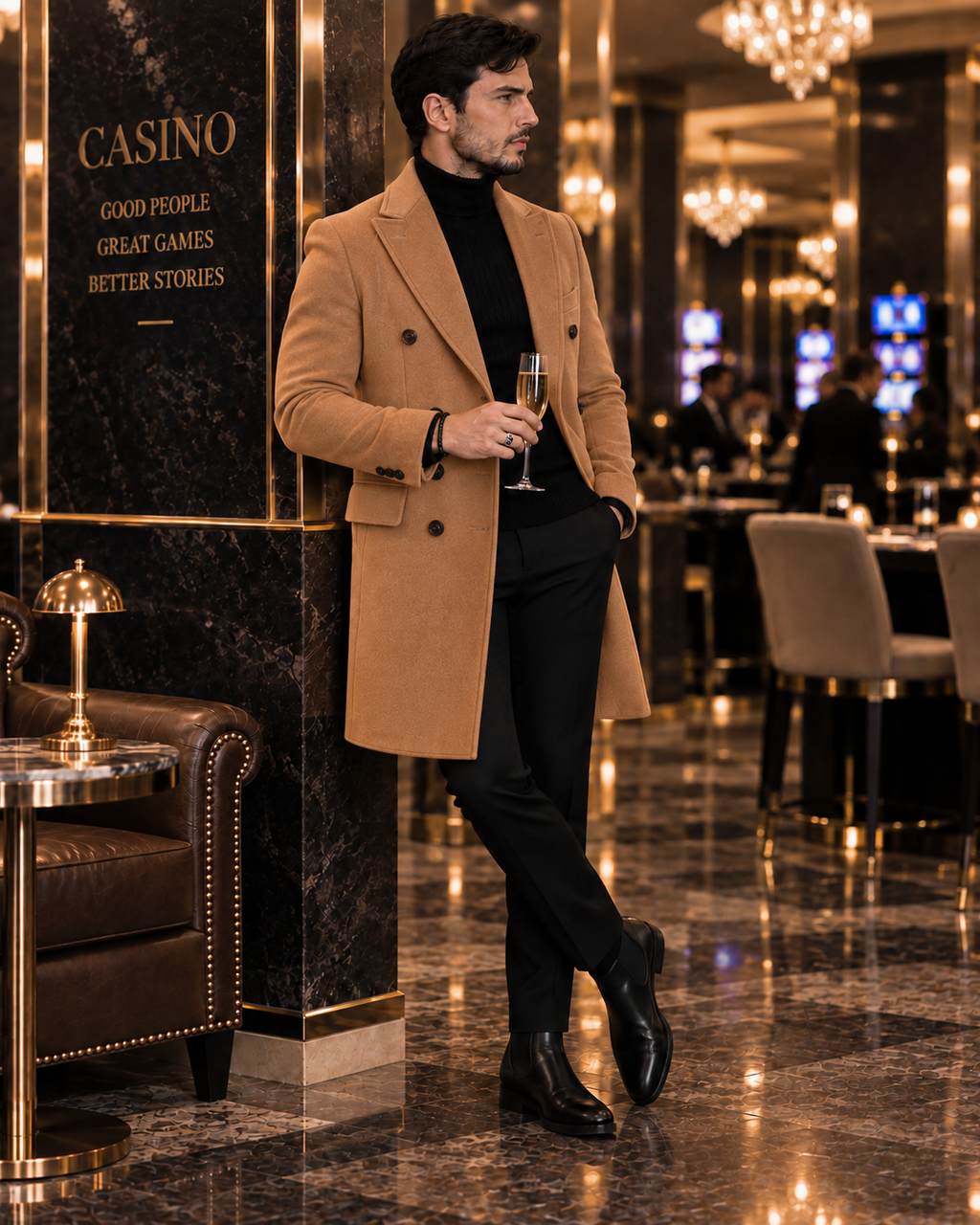 Kingsman Brown Double Breasted Over Coat by Italian Vega® (Winter Special)