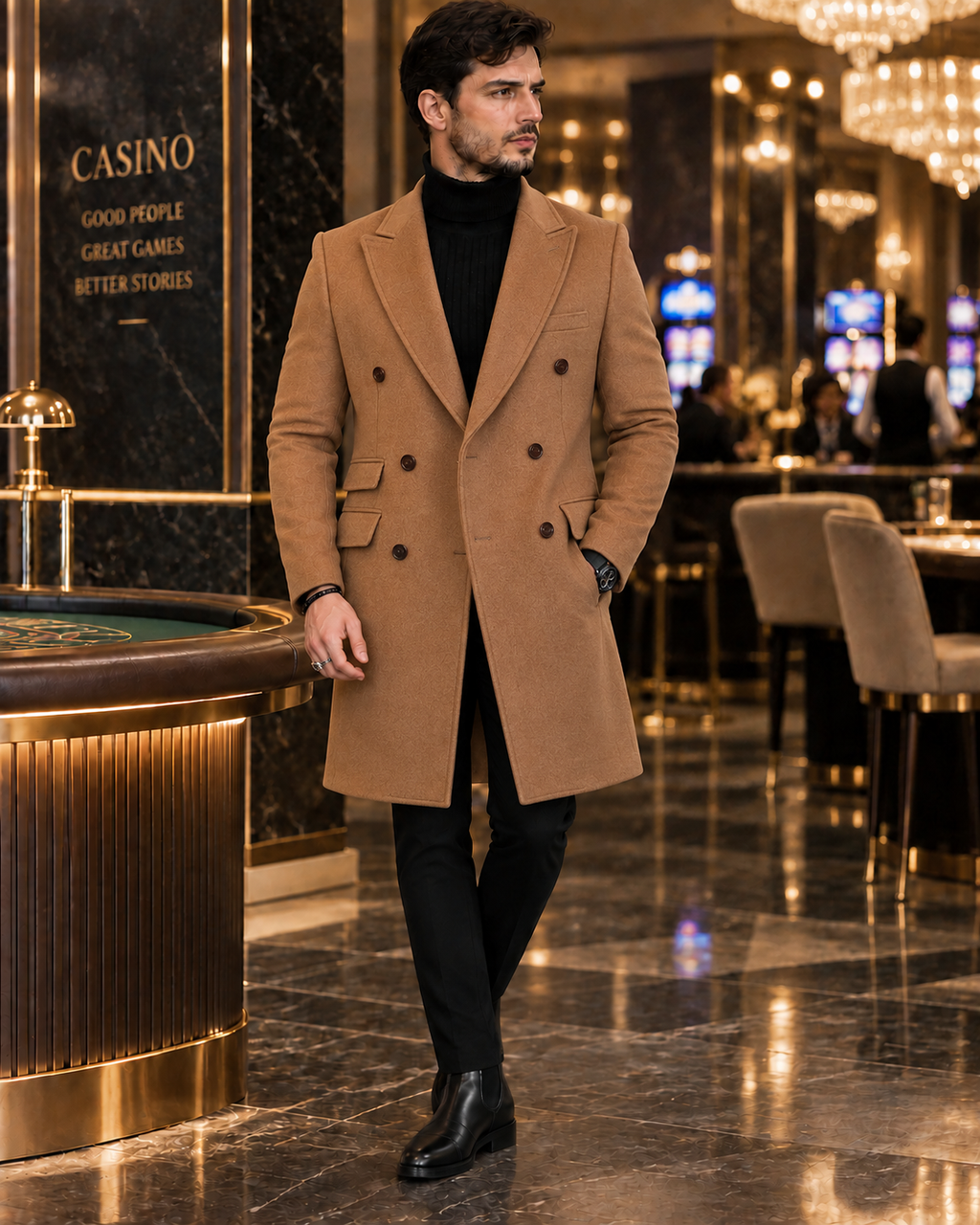 Kingsman Brown Double Breasted Over Coat by Italian Vega® (Winter Special)