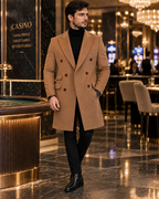 Kingsman Brown Double Breasted Over Coat by Italian Vega® (Winter Special)