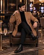 Kingsman Brown Double Breasted Over Coat by Italian Vega® (Winter Special)