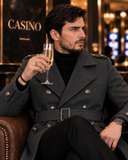 Arctic Charcoal Double Breasted Over Coat by ITALIAN VEGA® (Winter Special)