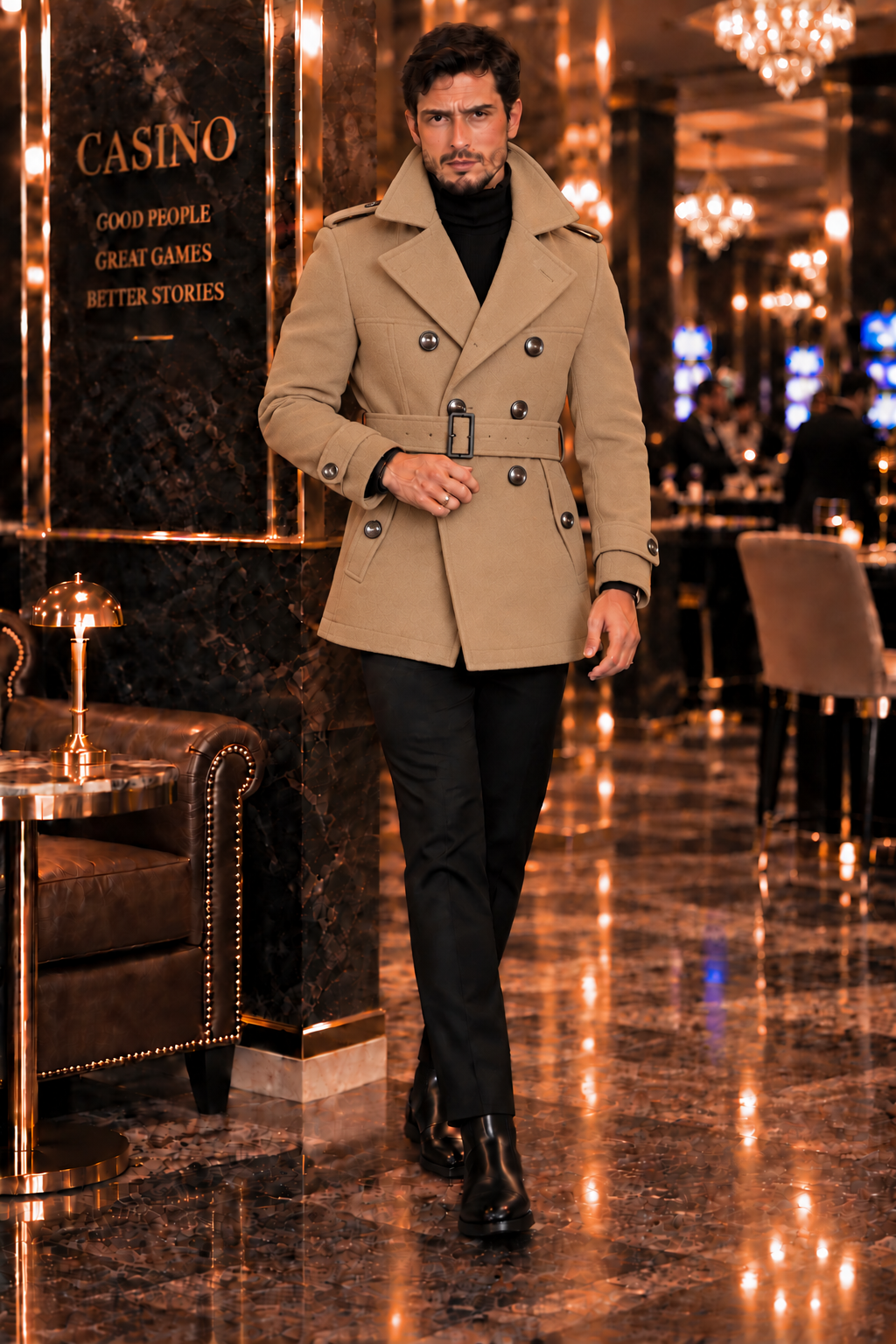 Arctic Camel Double Breasted Over Coat by ITALIAN VEGA® (Winter Special)