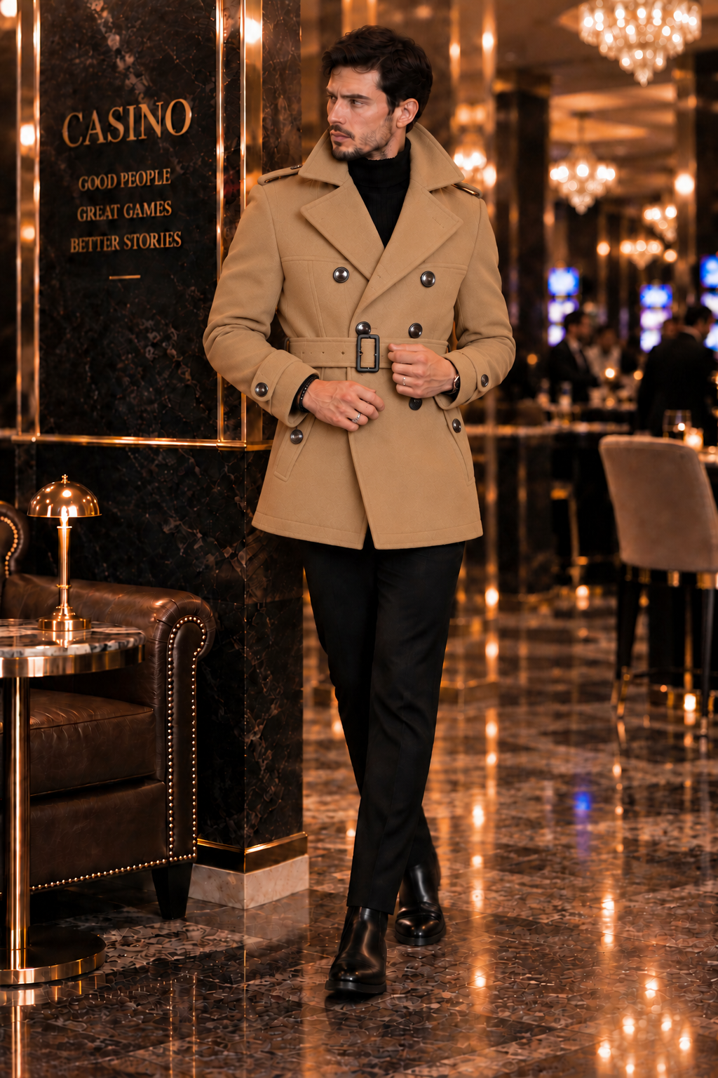 Arctic Camel Double Breasted Over Coat by ITALIAN VEGA® (Winter Special)