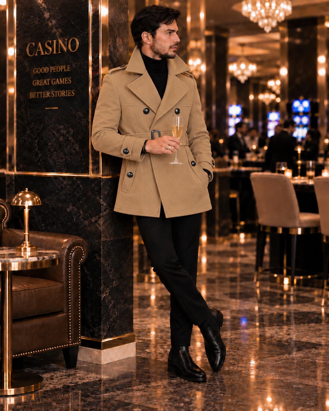 Arctic Camel Double Breasted Over Coat by ITALIAN VEGA® (Winter Special)