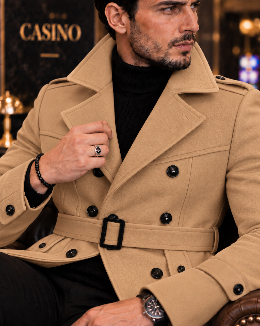 Arctic Camel Double Breasted Over Coat by ITALIAN VEGA® (Winter Special)