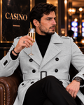 Arctic Ash grey Double Breasted Over Coat by ITALIAN VEGA® (Winter Special)