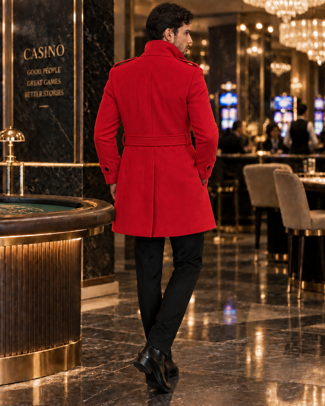 Arctic Red Double Breasted Over Coat by ITALIAN VEGA® (Winter Special)