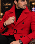Arctic Red Double Breasted Over Coat by ITALIAN VEGA® (Winter Special)