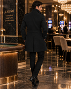 Arctic Black Double Breasted Over Coat by ITALIAN VEGA® (Winter Special)