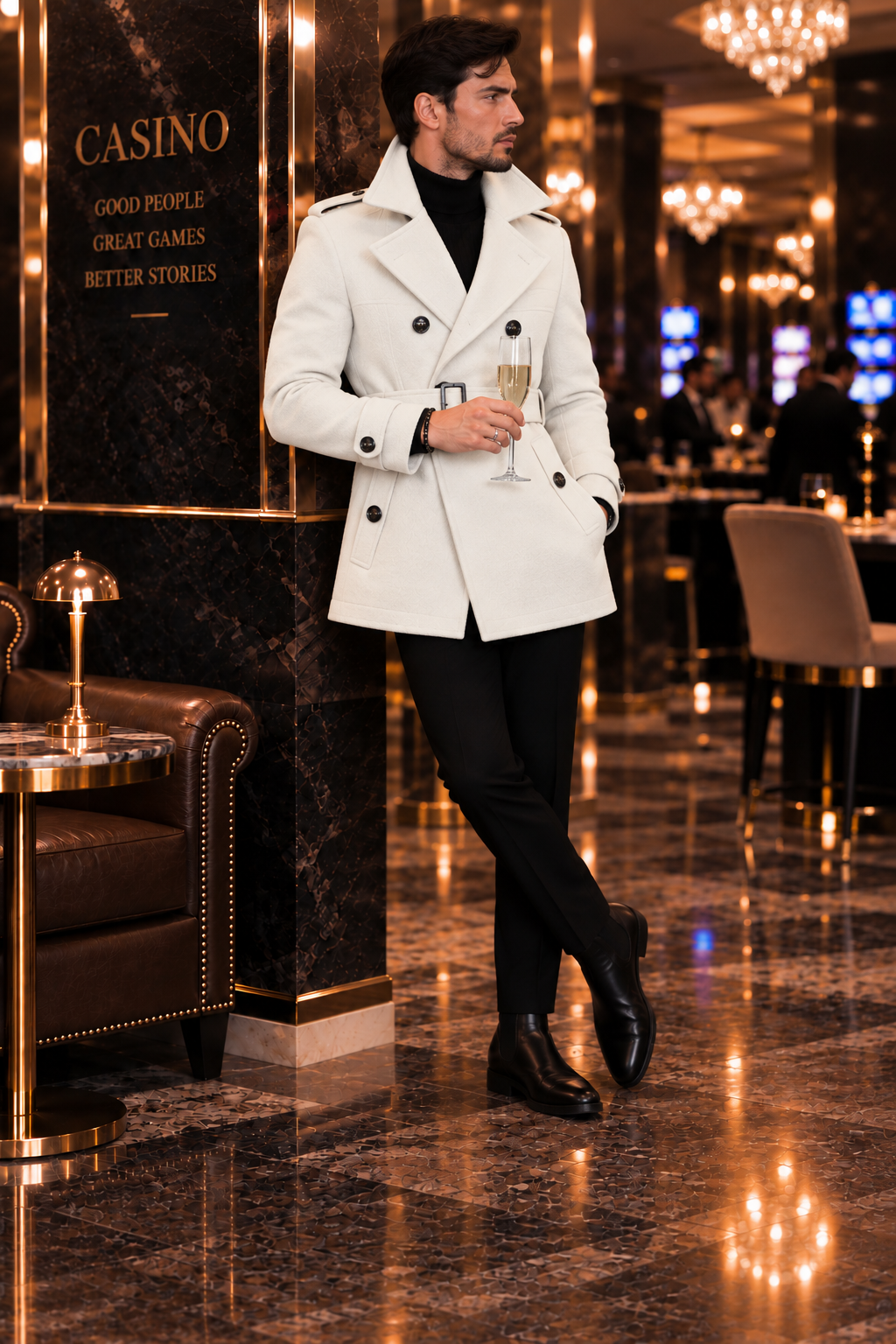 Arctic Beige Double Breasted Over Coat by ITALIAN VEGA® (Winter Special)