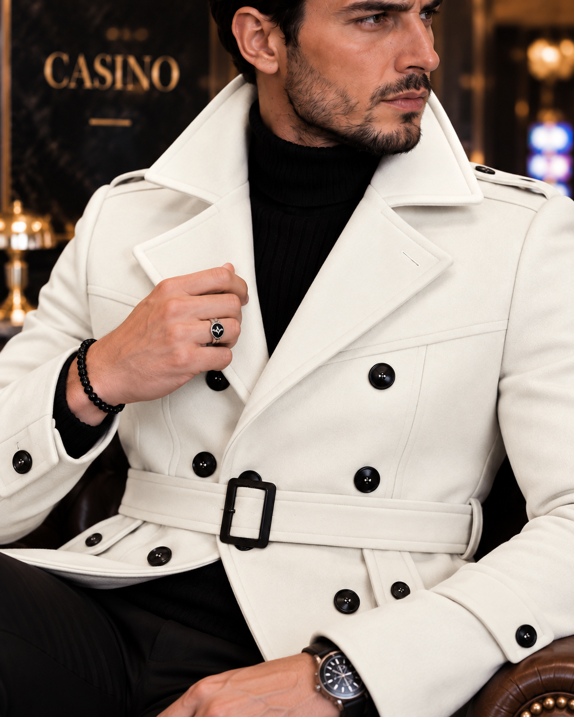 Arctic Beige Double Breasted Over Coat by ITALIAN VEGA® (Winter Special)