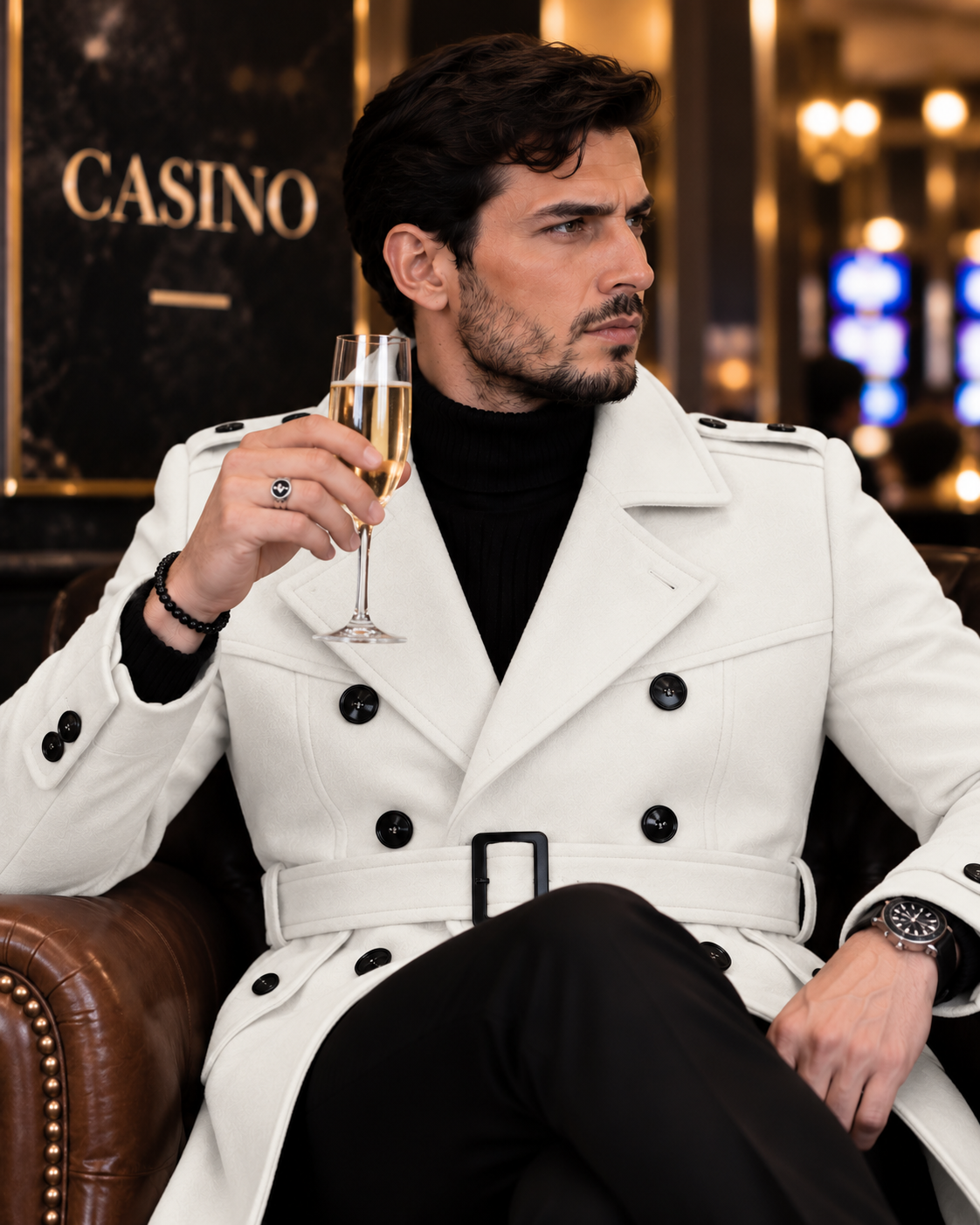 Arctic Beige Double Breasted Over Coat by ITALIAN VEGA® (Winter Special)