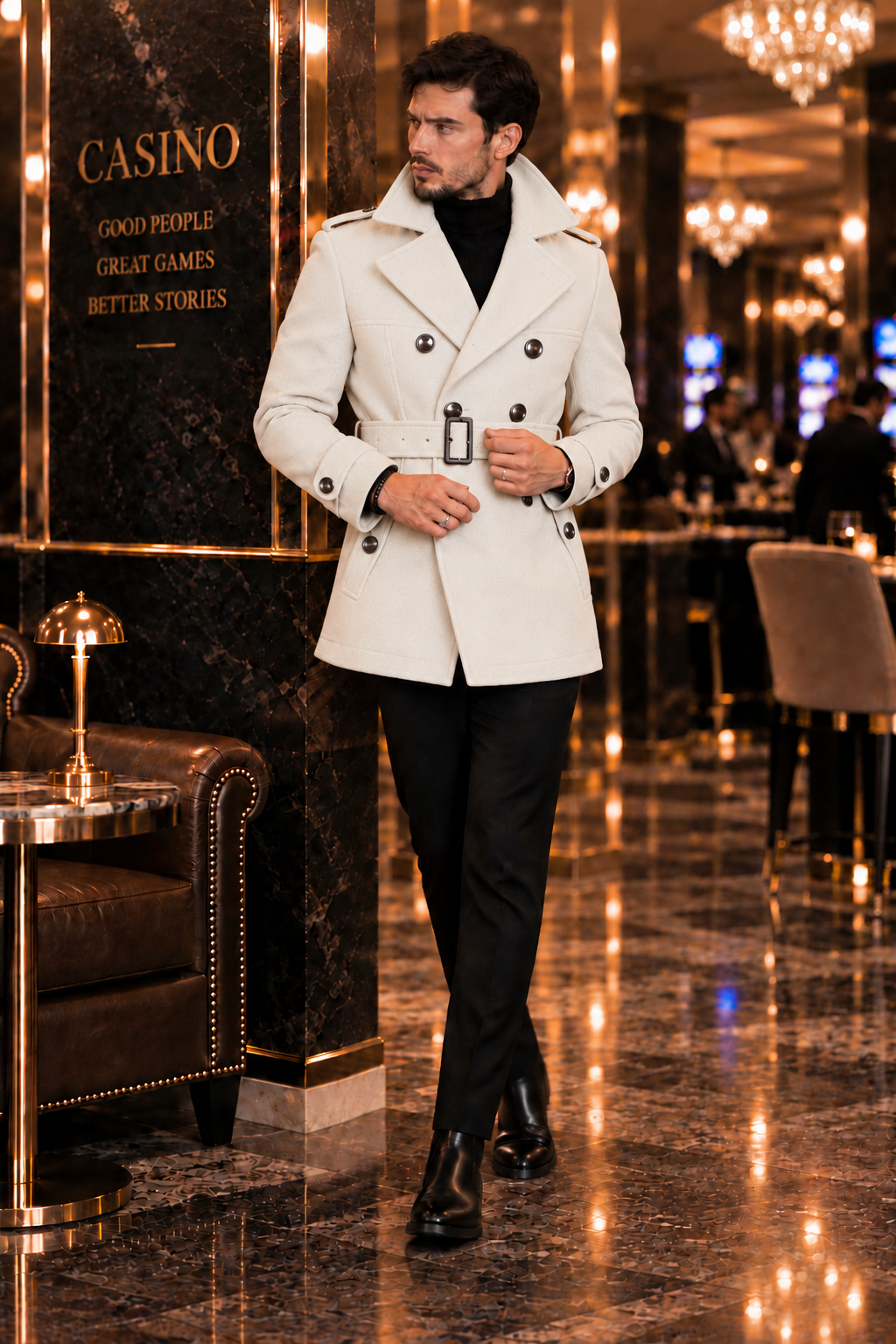 Arctic Beige Double Breasted Over Coat by ITALIAN VEGA® (Winter Special)