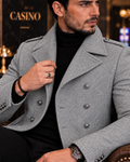 Alaska Ash Grey Double Breasted Over Coat by ITALIAN VEGA® (Winter Special)