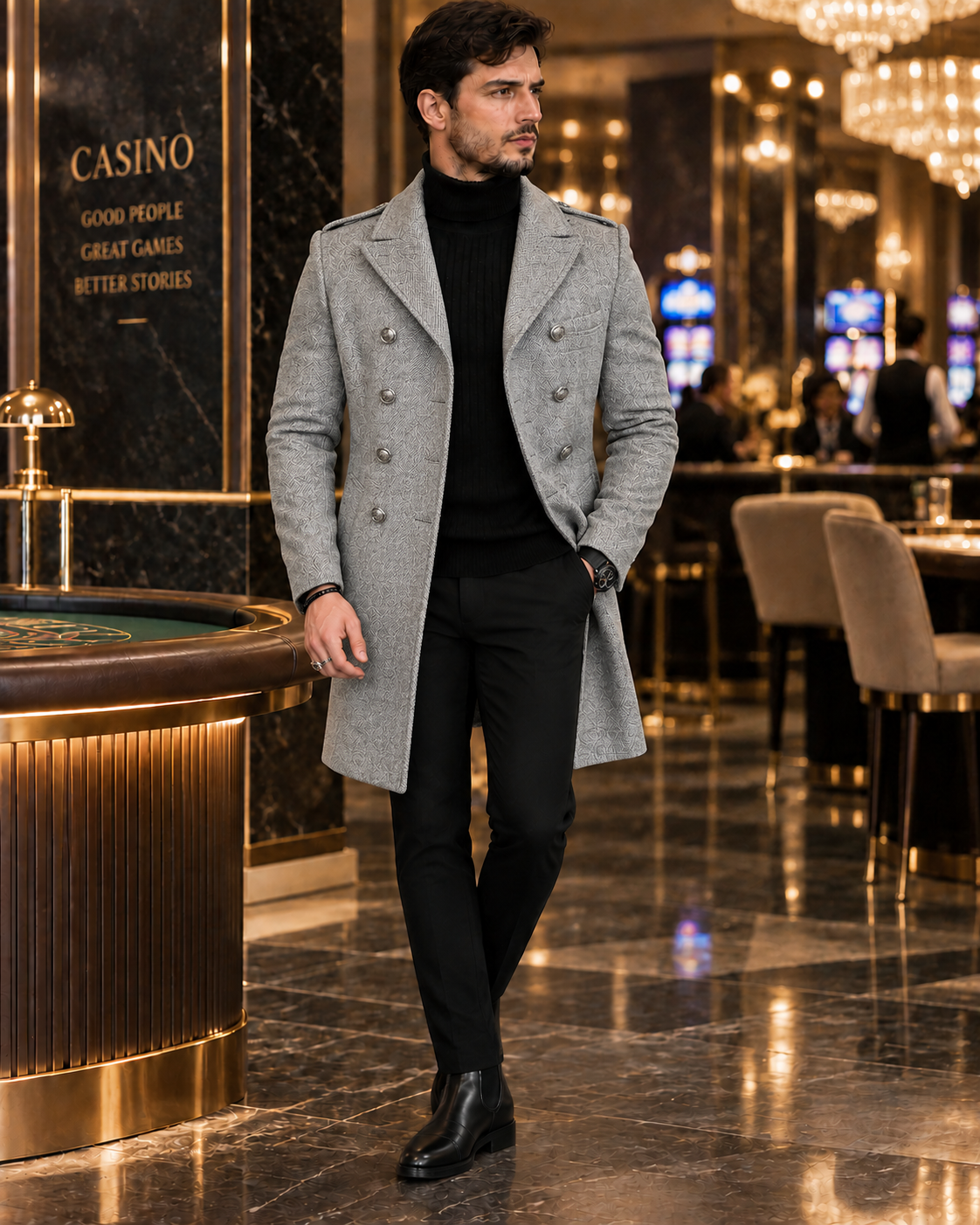 Alaska Ash Grey Double Breasted Over Coat by ITALIAN VEGA® (Winter Special)