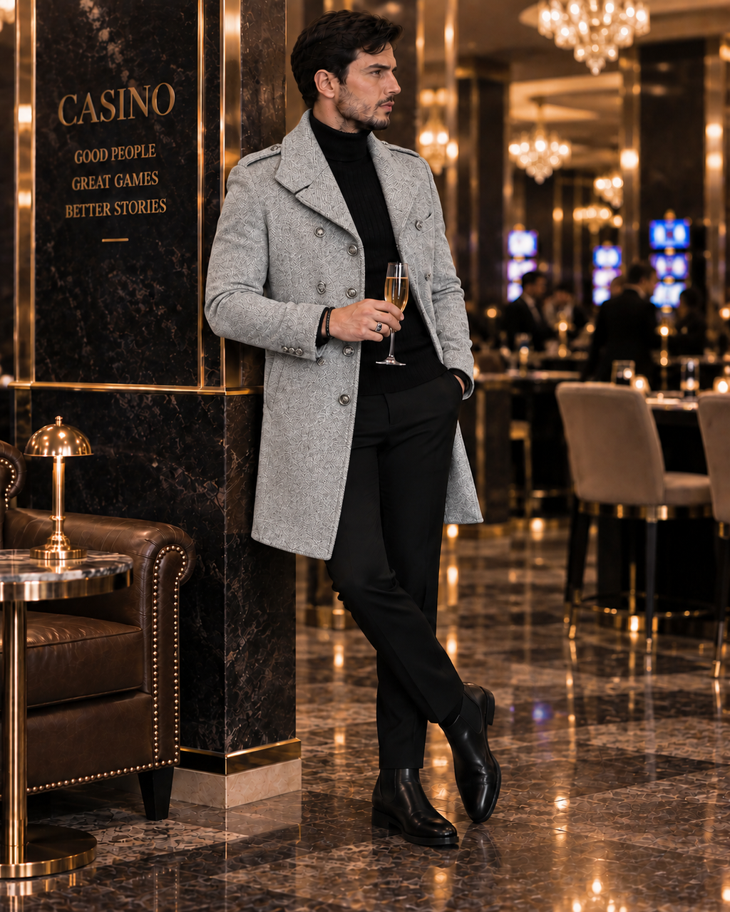 Alaska Ash Grey Double Breasted Over Coat by ITALIAN VEGA® (Winter Special)