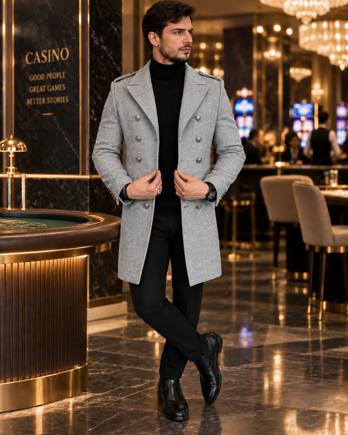 Alaska Ash Grey Double Breasted Over Coat by ITALIAN VEGA® (Winter Special)