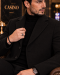 Black Wool and Blends Trench Over Coat by ITALIAN VEGA® (Winter Special)